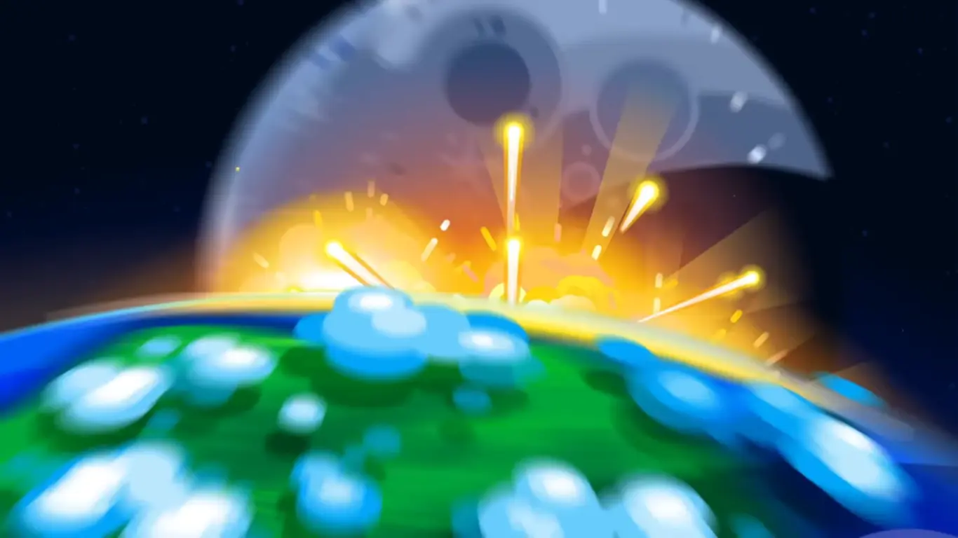 moon crashes into earth